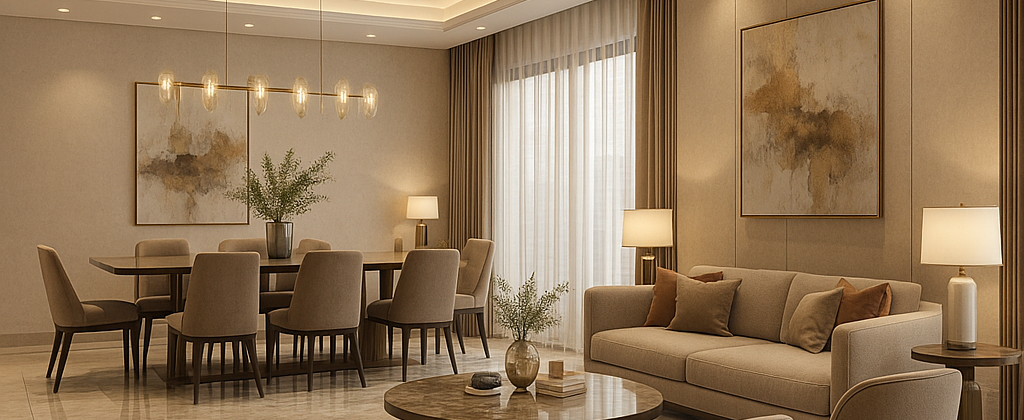 Luxury living room interior by the best interior designers in Surat