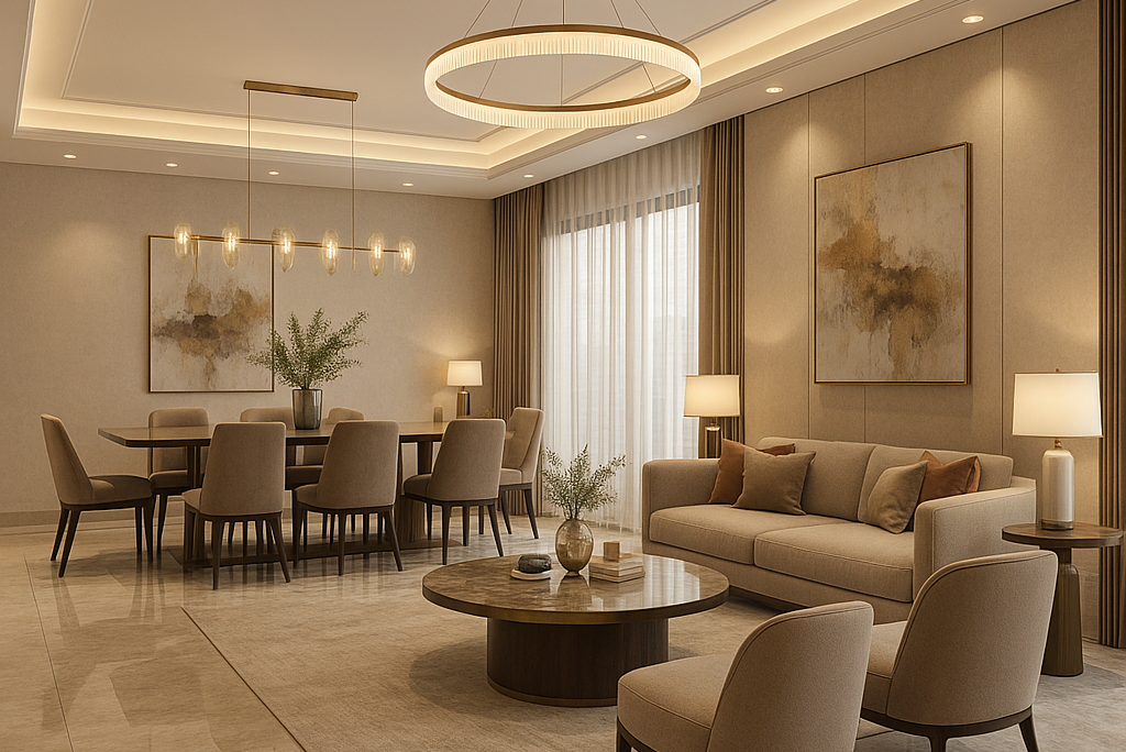 Luxury living room interior by the best interior designers in Surat