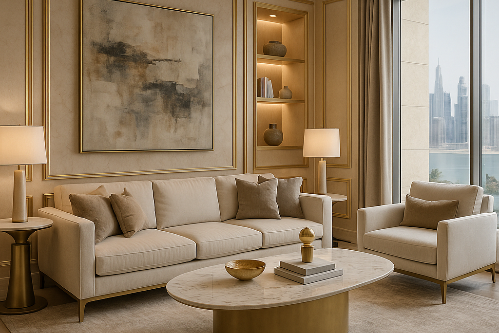 Best Fit Out Interior in Dubai by Wanderlust Architects – Luxury Living Room Design