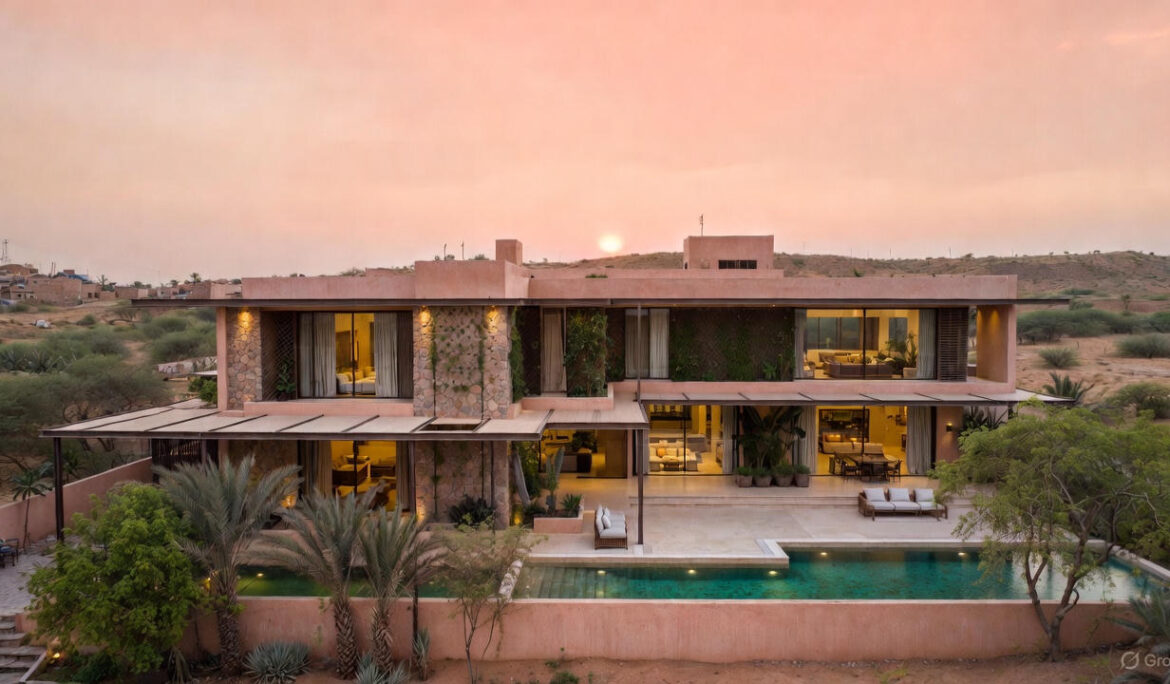 Sustainable luxury villa in Jaipur designed by Wanderlust Architects – Best Architects in Jaipur 2025