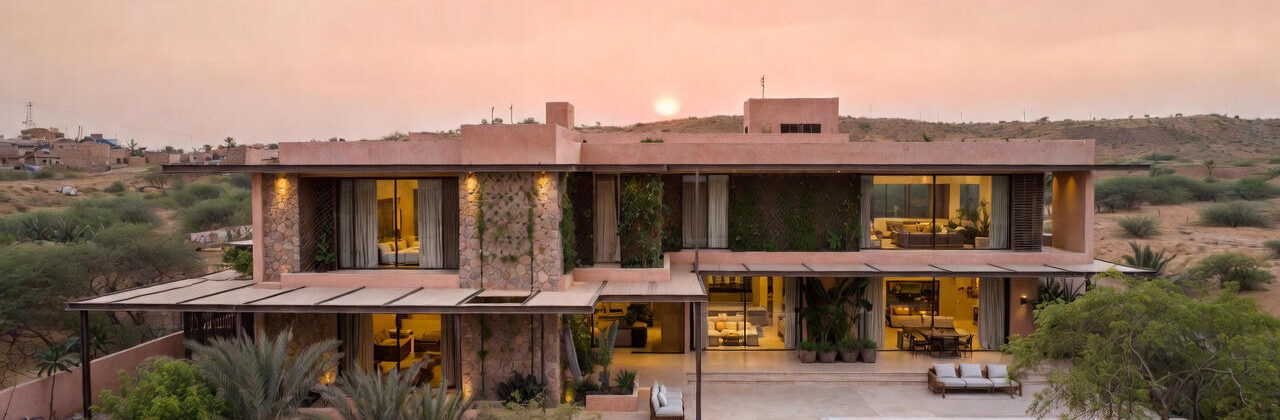 Sustainable luxury villa in Jaipur designed by Wanderlust Architects – Best Architects in Jaipur 2025